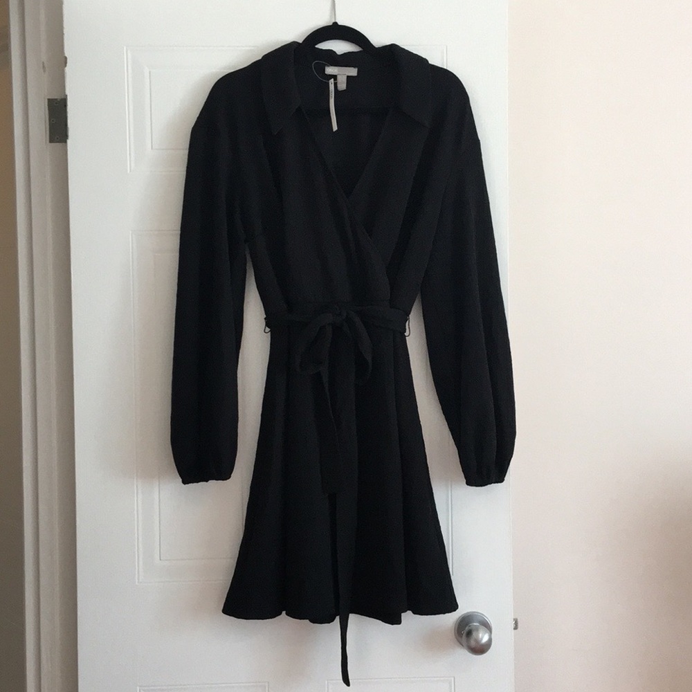 Black Short Wrap Dress